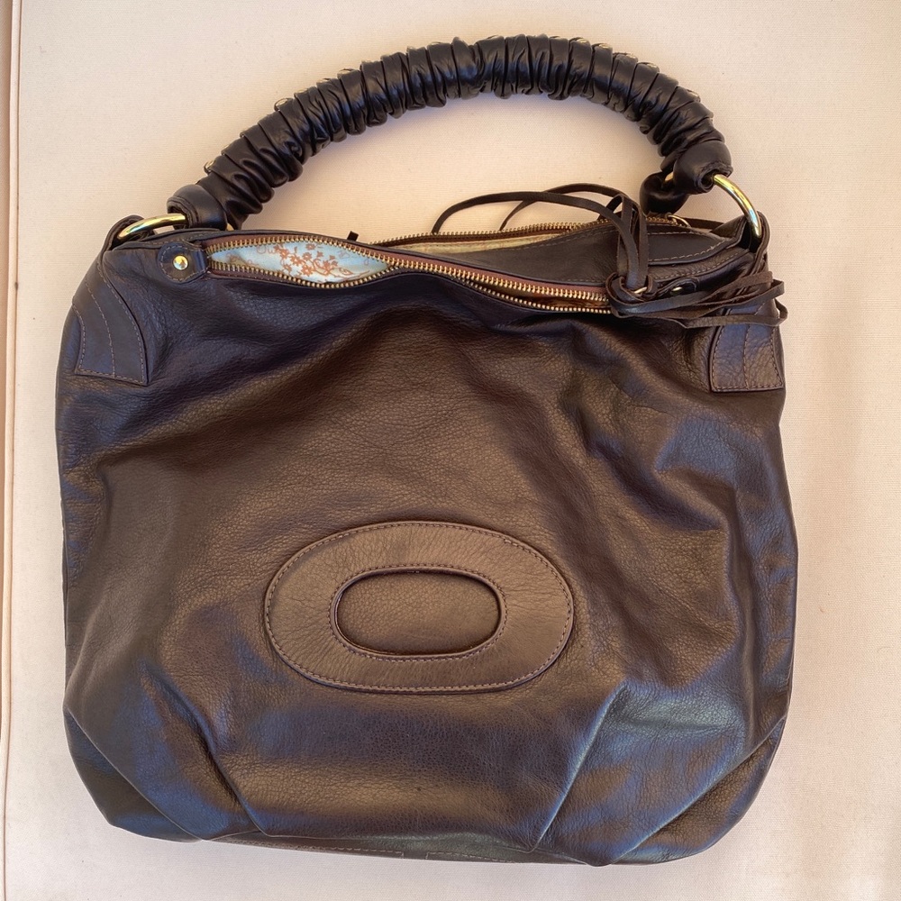 Bulga hobo bag with tassel / fringe and studs
